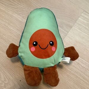 Smiling Avocado Plush Toy - Green & Brown